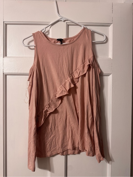 Buffalo David Bitton Tops - Buffalo David Bitton Dusty Rose Cold-Shoulder Ruffle Long Sleeve Top